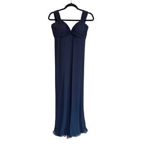 OSCAR DE LA RENTA Designer Midnight Blue Formal Gown & Shawl Set - Size 4